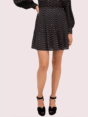NWOT Kate Spade New York Wavy Dot Micro-Pleated Mini Skirt Size 6